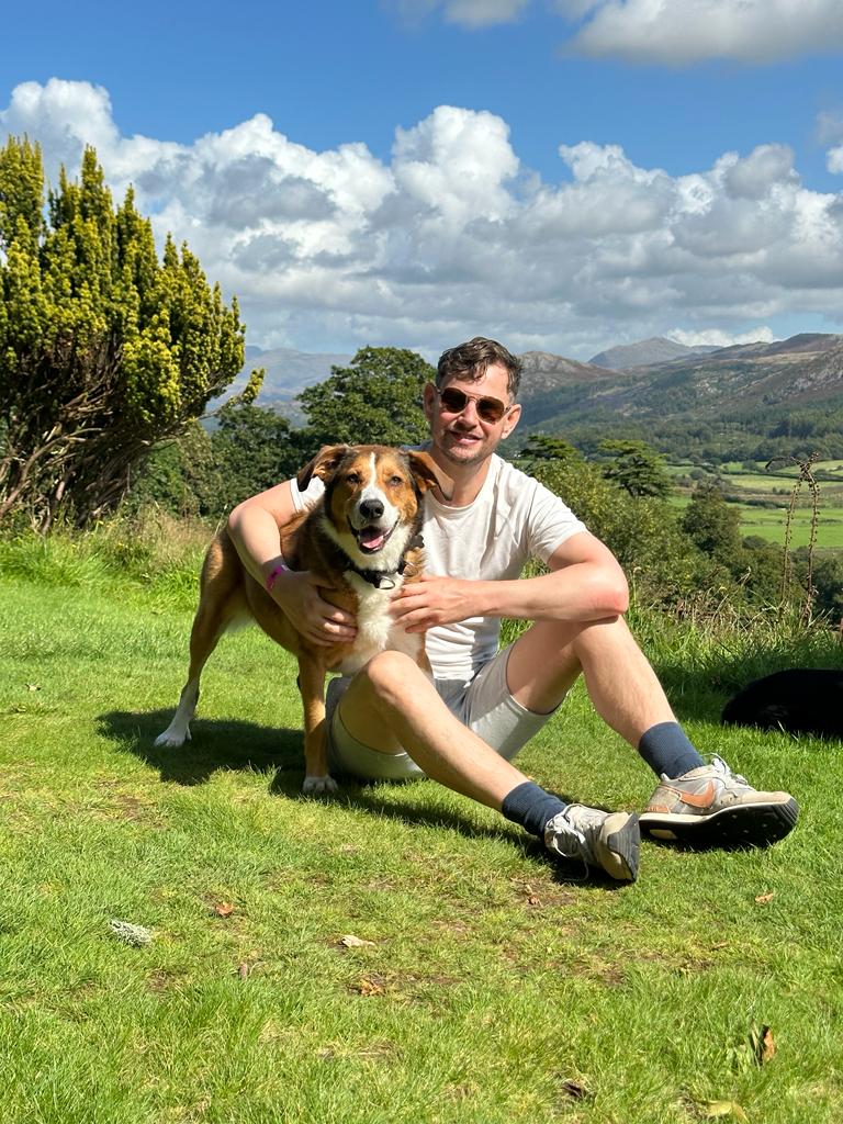 Dog near a lake